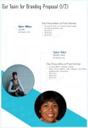 Our Team For Branding Proposal One Pager Sample Example Document