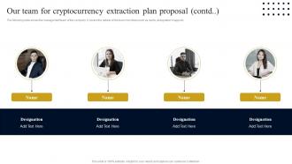 Our Team For Cryptocurrency Extraction Plan Proposal Multipurpose Good