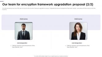 Our Team For Encryption Framework Upgradation Proposal Idea Colorful