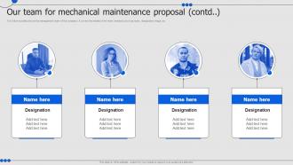 Our Team For Mechanical Maintenance Proposal Ppt Slides Format Ideas Idea Content Ready