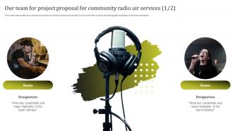 Our Team For Project Proposal For Community Radio Air Services Ppt Template