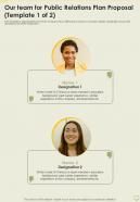 Our Team For Public Relations Plan Proposal One Pager Sample Example Document