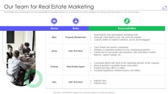 Our team for real estate marketing real estate marketing strategy ppt inspiration