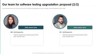 Our Team For Software Testing Upgradation Proposal Colorful Designed