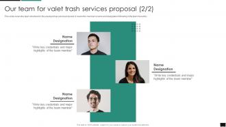 Our Team For Valet Trash Services Proposal Ppt Powerpoint Presentation Professional Clipart