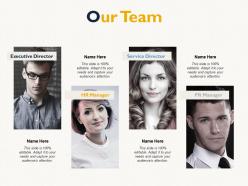 Our team introduction teamwork e79 ppt powerpoint presentation infographics format
