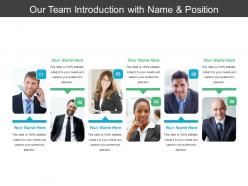 Our team introduction with name and position