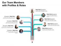 Our team members with profiles and roles