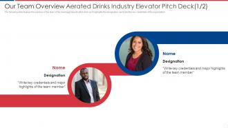Our Team Overview Aerated Drinks Industry Elevator Ppt Slides