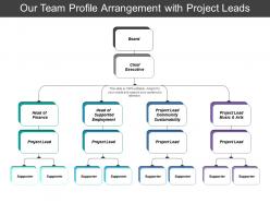 Our team profile arrangement with project leads