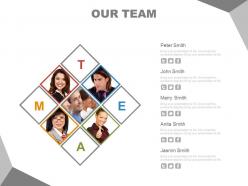 Our team slide for business professionals powerpoint slides