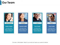 Our team with four member ppt infographic template visuals