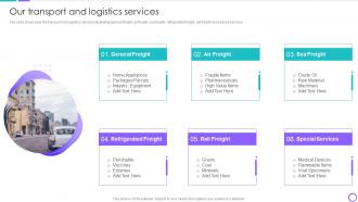Our Transport And Logistics Services Goods Freight Company Profile Ppt Slides Backgrounds