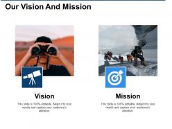Our vision and mission ppt visual aids background images