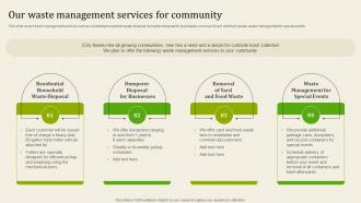 Our Waste Management Services For Community Garbage Collection Services Proposal
