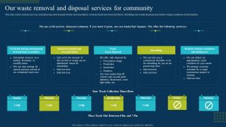 Our Waste Removal And Disposal Services For Community Ppt Powerpoint Presentation Icon Styles