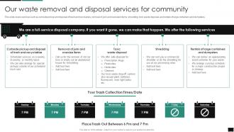Our Waste Removal And Disposal Services For Community Valet Trash Services Ppt Format