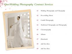 Our wedding photography contract services ppt powerpoint presentation visual aids summary