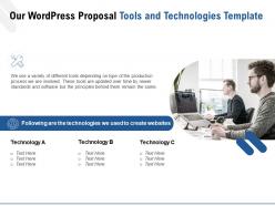 Our wordpress proposal tools and technologies template ppt powerpoint presentation slides