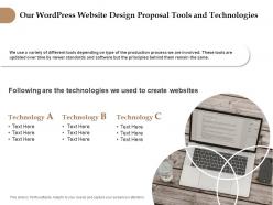 Our wordpress website design proposal tools and technologies ppt slides
