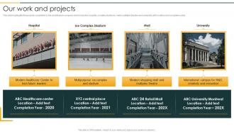 Our Work And Projects Architecture Company Profile Ppt Themes