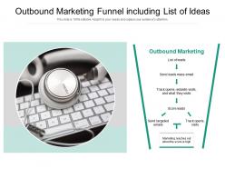 Outbound marketing funnel including list of ideas