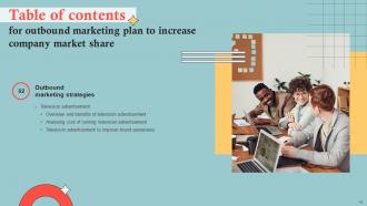 Outbound Marketing Plan To Increase Company Market Share MKT CD V Idea Visual