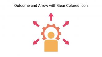 Outcome And Arrow With Gear Colored Icon In Powerpoint Pptx Png And Editable Eps Format