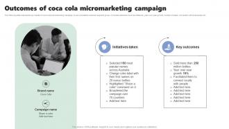 Outcomes Of Coca Cola Micromarketing Strategies For Personalized MKT SS V