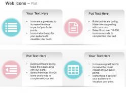 Outdent list file text table ppt icons graphics
