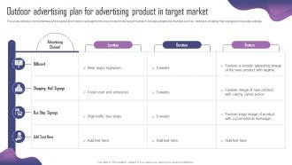 Outdoor Advertising Plan For Advertising Product Adaptation Strategy For Localizing Strategy SS