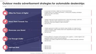 Outdoor Media Advertisement Strategies For Automobile Dealerships