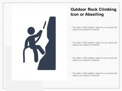 Outdoor rock climbing icon or abseiling