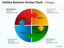 Outline business arrows chart 4 stages diagrams 9