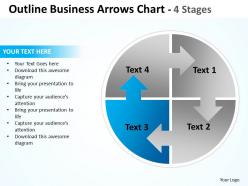 Outline business arrows chart 4 stages diagrams 9