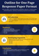 Outline for one page response paper format presentation report infographic ppt pdf document