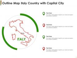 Outline map italy country with capital city