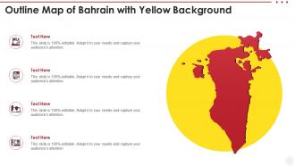 Outline map of bahrain with yellow background