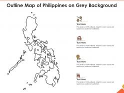 Outline map of philippines on grey background