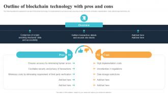 Outline Of Blockchain Technology With Pros And Cons Blockchain Technology Reforming BCT SS