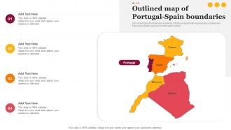 Outlined Map Of Portugal Spain Boundaries