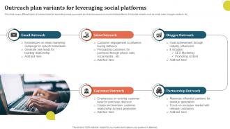 Outreach Plan Variants For Leveraging Social Platforms