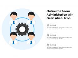 Outsource team administration with gear wheel icon