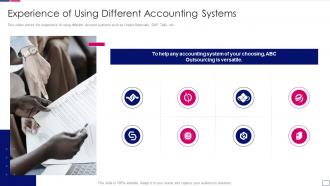 Outsourcing finance accounting services experience using different accounting systems