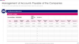 Outsourcing finance and accounting services management accounts payable of the companies