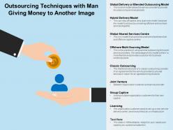 Outsourcing techniques with man giving money to another image