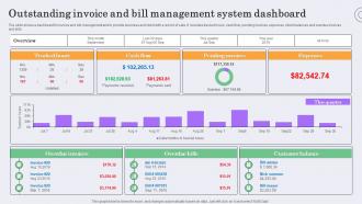 Outstanding Invoice And Bill Management System Dashboard