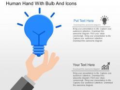 Ov human hand with bulb and icons powerpoint template