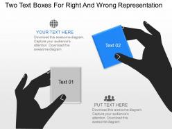 Ov two text boxes for right and wrong representation powerpoint template