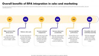 Overall Benefits Of RPA Integration In Sales Robotic Process Automation Implementation